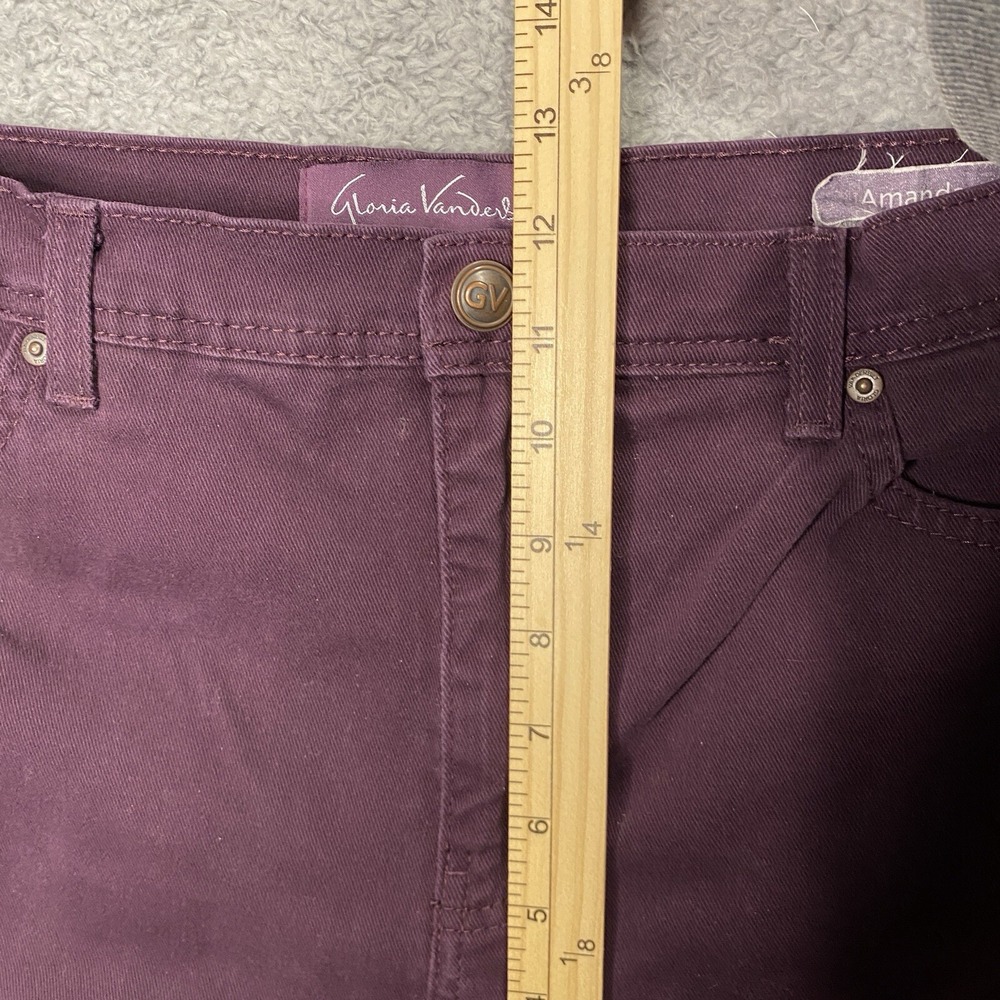 Gloria Vanderbilt Amanda Jeans Size 14 Short Purple Straight Stretch High Rise - Picture 6 of 16